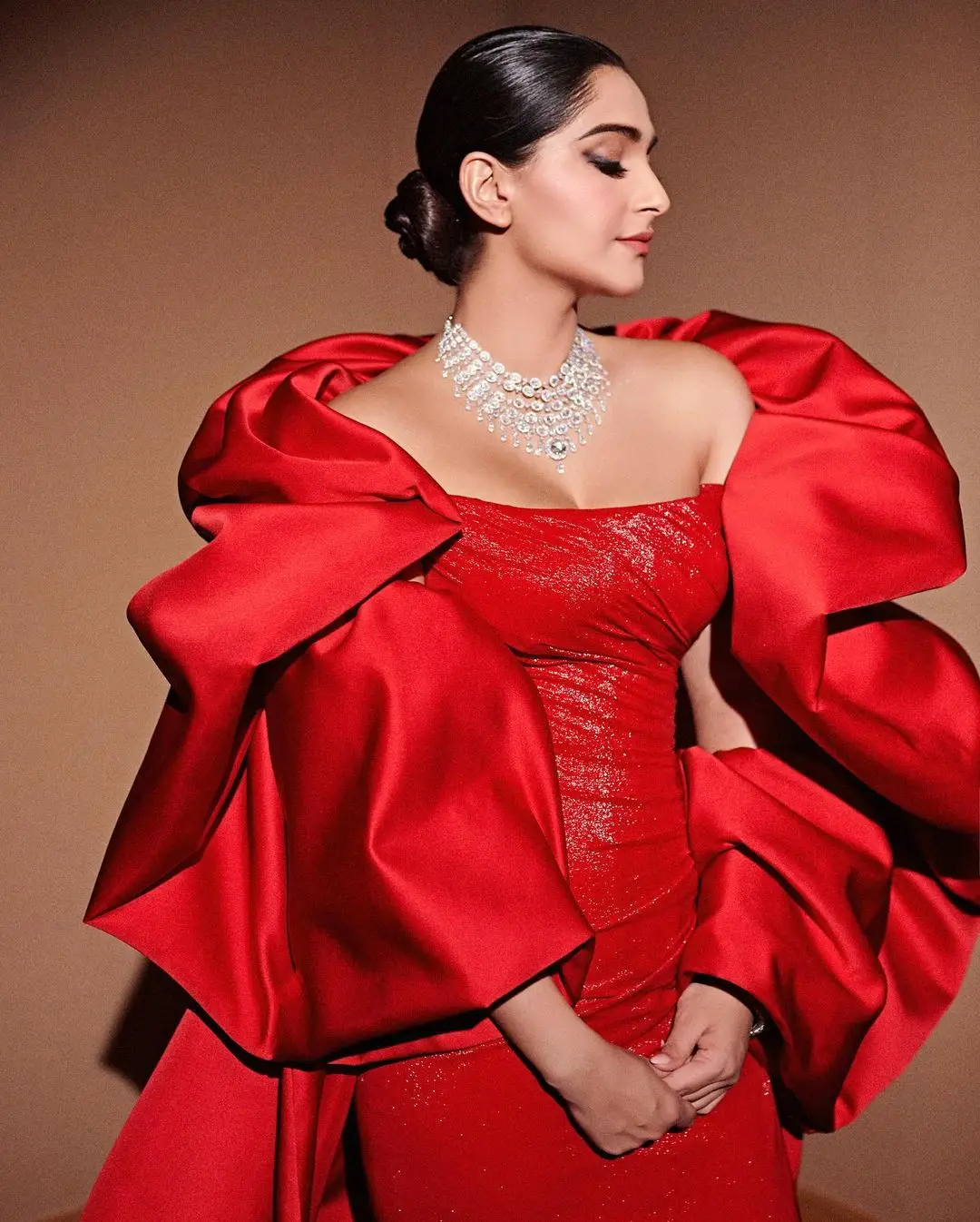 Indian Actress Sonam Kapoor Photoshoot in Red Gown